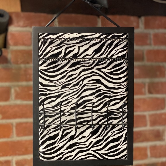 Other - Jewelry hanging organizer zebra print